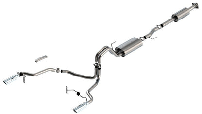 Borla F-150 2021 5.0L 4dr CC SB EC STB Lariat/KR/Platinum/LTD 3/2.25 SRE Cat-Back Touring CHR Tips