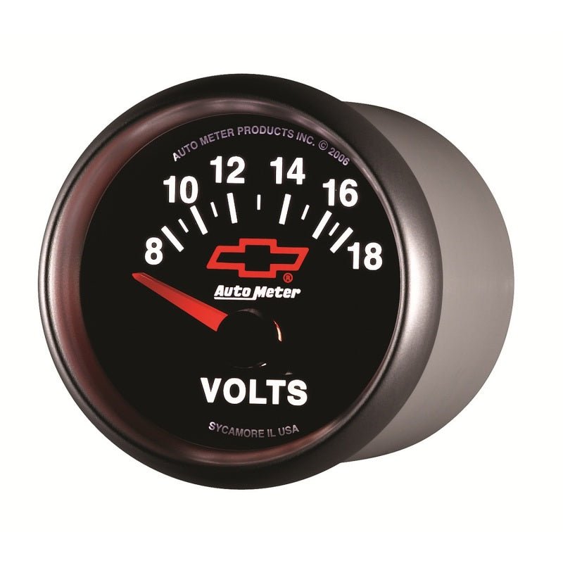 Autometer GM Bowtie Black 2-1/16 Voltmeter 8-18V AutoMeter Gauges