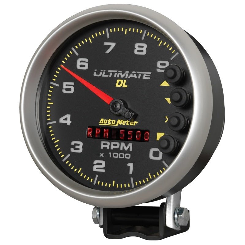 Autometer 5 inch Ultimate DL Playback Tachometer 9000 RPM - Black AutoMeter Performance Monitors