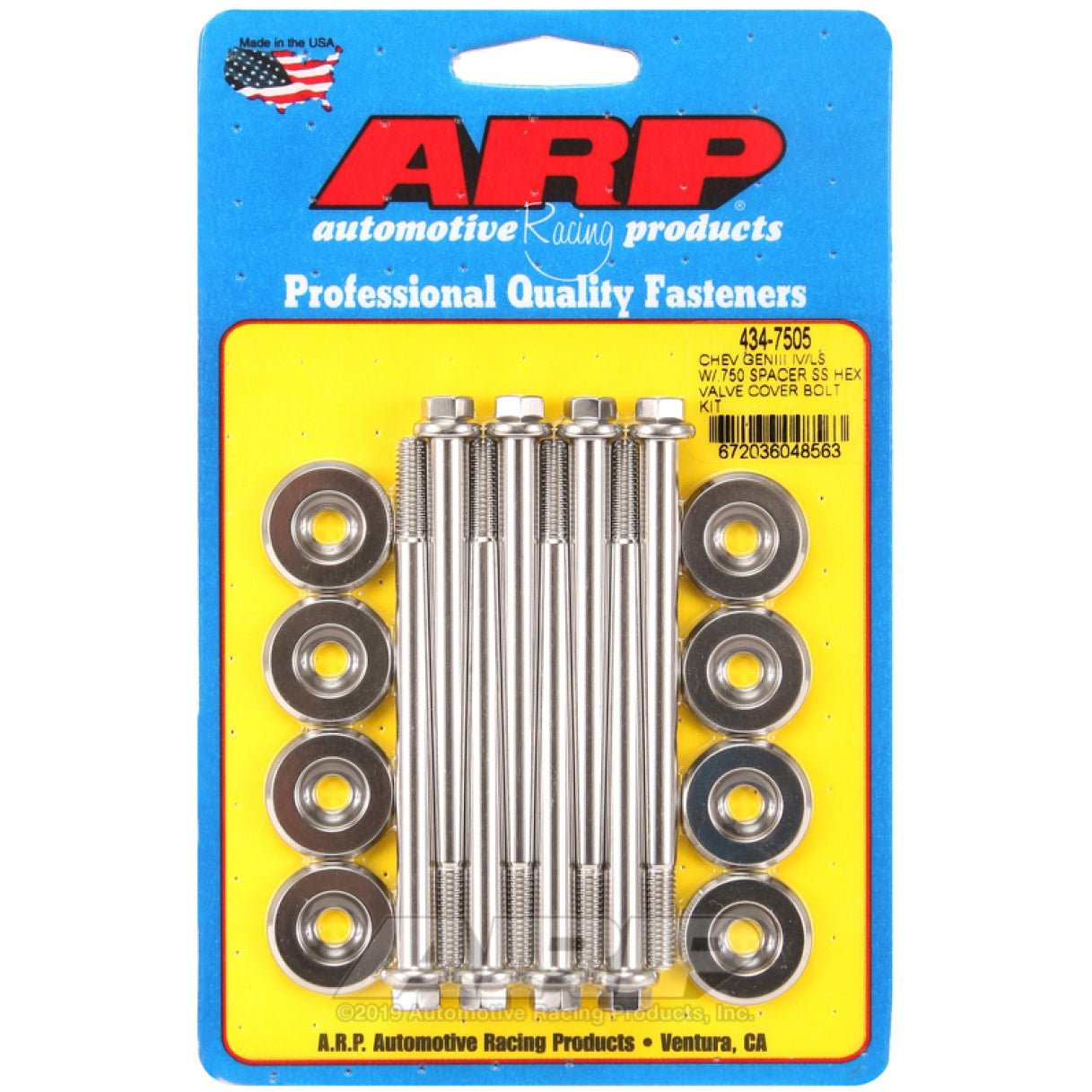 ARP Small Block Chevy GENIII/IV LS Series .750 Spacer Hex Valve Cover Bolt Kit - Stainless Steel ARP Hardware Kits - Other