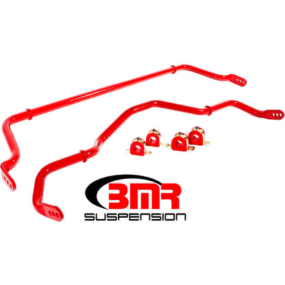 BMR 16-17 6th Gen Camaro Front & Rear Sway Bar Kit w/ Bushings - Red BMR Suspension Sway Bars