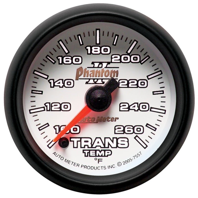 Autometer Phantom II 52mm Full Sweep Electronic 100-260 Deg F Transmission Temperature Gauge AutoMeter Gauges