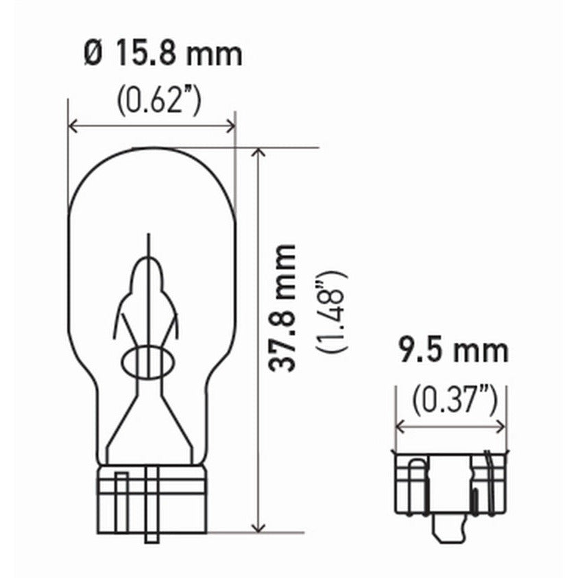 Hella Bulb 921 12V 16W W21X95D T5 Sb Hella Bulbs