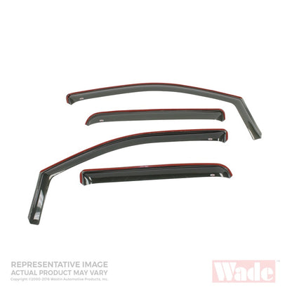 Westin 2005-2010 Dodge/Mitsubishi Dakota Wade In-Channel Wind Deflector 4pc - Smoke