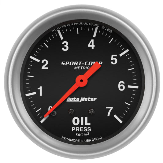 Autometer Sport-Comp 2 5/8in 7.0kg/cm2 Mechanical Oil Pressure Gauge AutoMeter Gauges