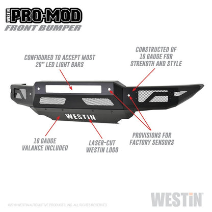 Westin 19-21 Ford Ranger Pro-Mod Front Bumper - Tex. Blk