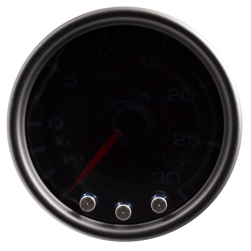 Autometer Spek-Pro Gauge Vac/Boost 2 1/16in 30Inhg-30psi Stepper Motor Peak & Warn Black/Smoke/Black AutoMeter Gauges