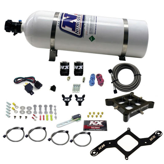 Nitrous Express 4150 Billet Crossbar Stage 6 Nitrous Kit (50-300HP) w/15lb Bottle