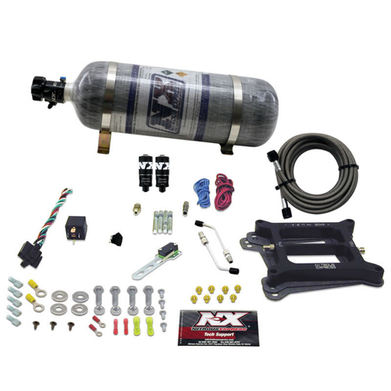 Nitrous Express 4150 Hitman Plus 4-BBL Nitrous Kit (50-200HP) w/Composite Bottle Nitrous Express Nitrous Systems