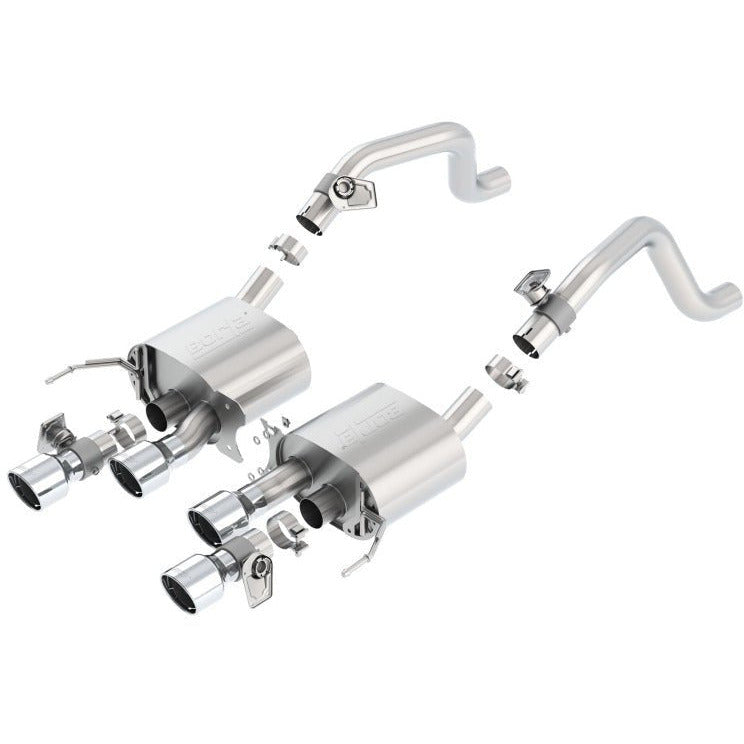 Borla 14-15 Chevy Corvette C7 6.2L RWD w/AFM &NPP S-Type Dual Round Rolled Center Rear Exit Exhaust Borla Axle Back