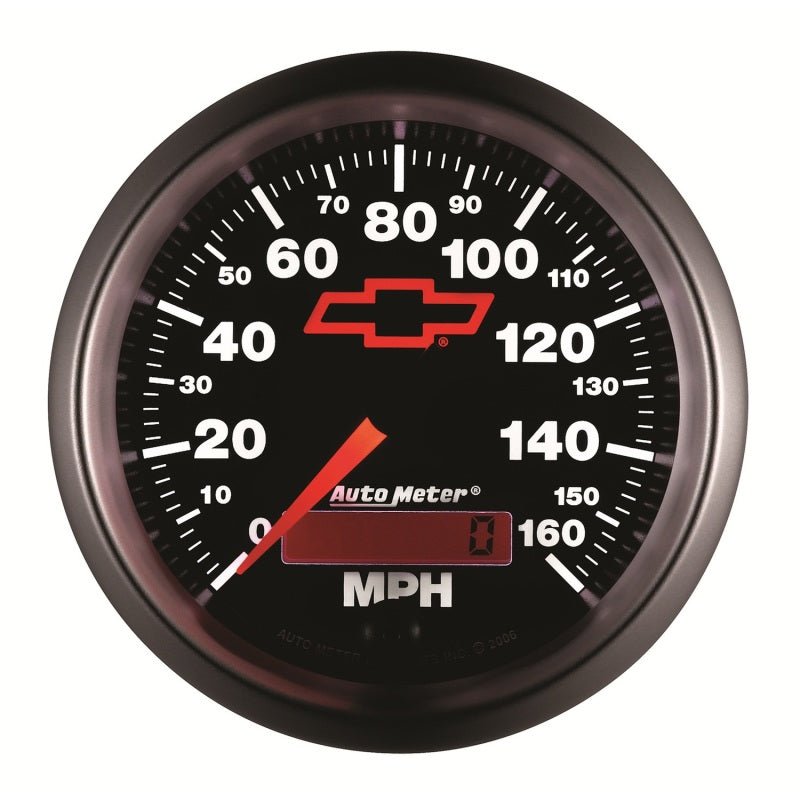 Autometer Speedometer 3-3/8in, 0-160 MPH, Elec. Programmable - Bowtie Black AutoMeter Gauges