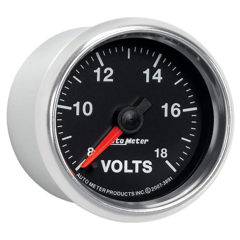 Autometer GS Series 2-1/16in Voltmeter 18V Electrical Gauge Full Sweep AutoMeter Gauges