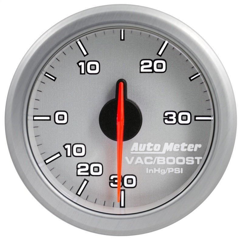 Autometer Airdrive 2-1/6in Boost/Vac Gauge 30in HG/30 PSI - Silver AutoMeter Gauges