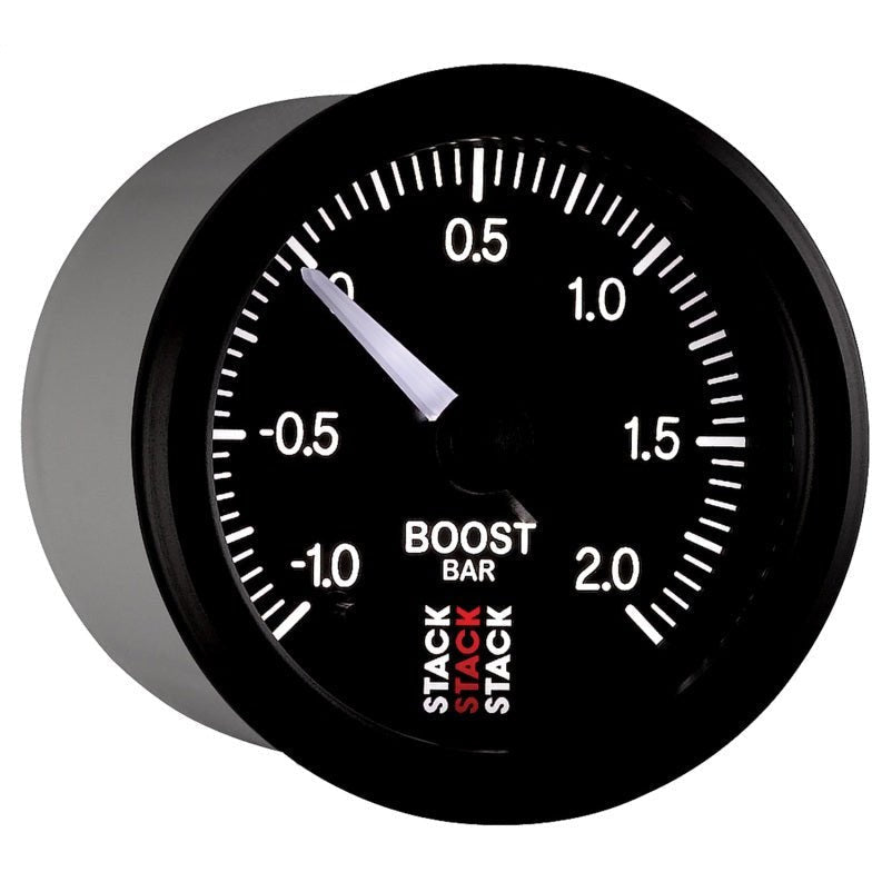 Autometer Stack 52mm -1 to +2 Bar (Incl T-Fitting) Pro Stepper Motor Boost Pressure Gauge - Black AutoMeter Gauges