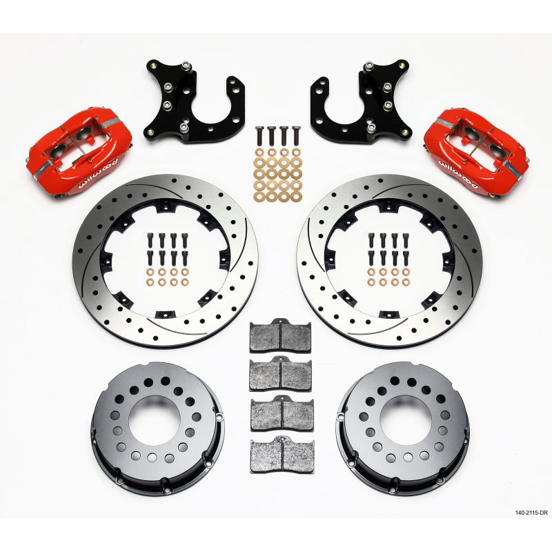 Wilwood Forged Dynalite P/S Rear Kit Drilled Red Big Ford 2.36in Offset Wilwood Big Brake Kits