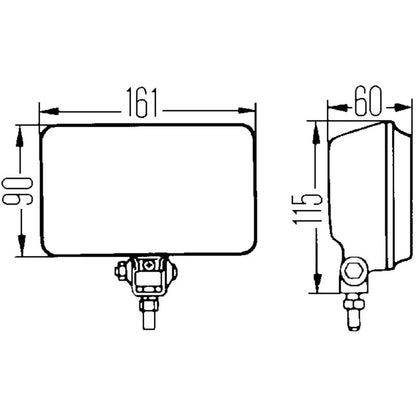 Hella 450 H3 12V SAE/ECE Fog Lamp Kit Clear - Rectangle (Includes 2 Lamps) Hella Fog Lights