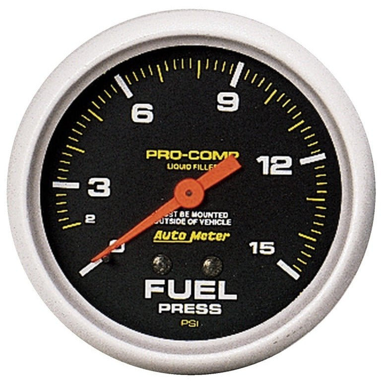 Autometer Liquid Filled Mechanical 66.7mm 0-15 PSI Fuel Pressure Gauge AutoMeter Gauges