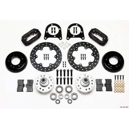 Wilwood Forged Dynalite Front Drag Kit Drilled Rotor 37-48 Ford Psgr. Car Spindle Wilwood Big Brake Kits