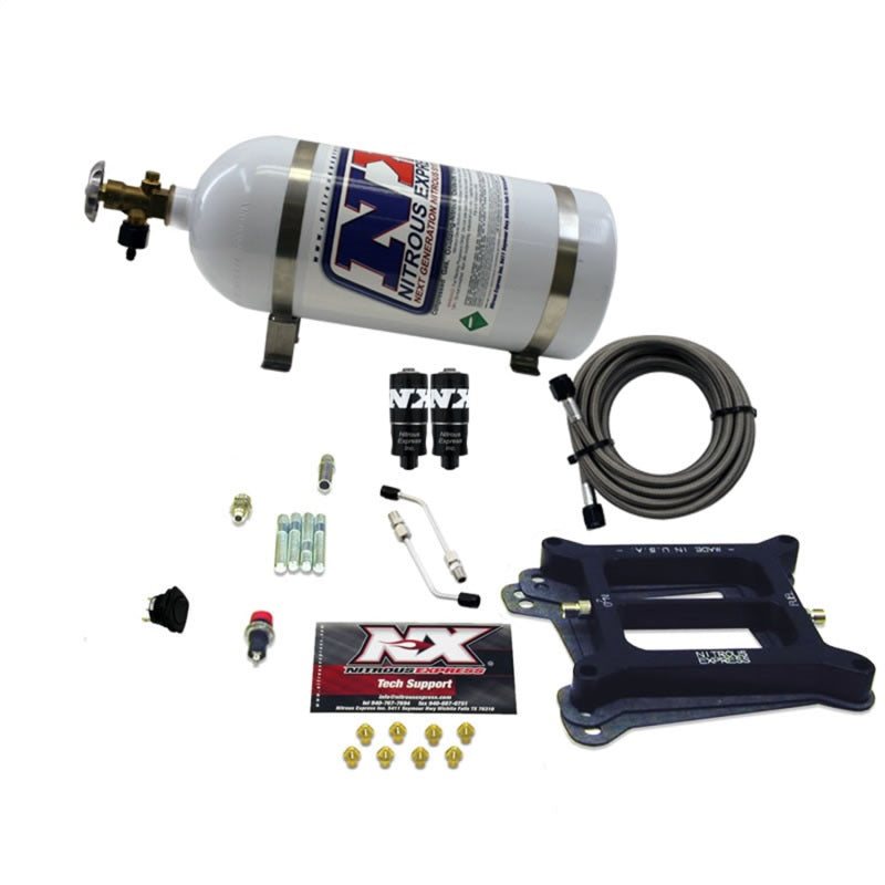 Nitrous Express 4150 Hitman 4-BBL Nitrous Kit (100-200HP) w/10lb Bottle Nitrous Express Nitrous Systems