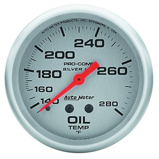 AutoMeter Gauge Oil Temp 2-5/8in. 140-280 Deg. F 8ft. Liquid Filled Mech Ultra-Lite AutoMeter Gauges