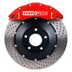 StopTech 99-02 Nissan Skyline Front BBK w/ Red ST-60 Calipers Drilled 380X32mm Rotors/Pads/SS Lines Stoptech Big Brake Kits