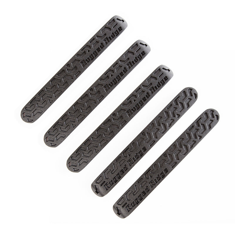 Rugged Ridge Elite Dr Hndle Inserts Black Tread 4Dr 07-18 Jeep Wrangler JK Rugged Ridge Doors