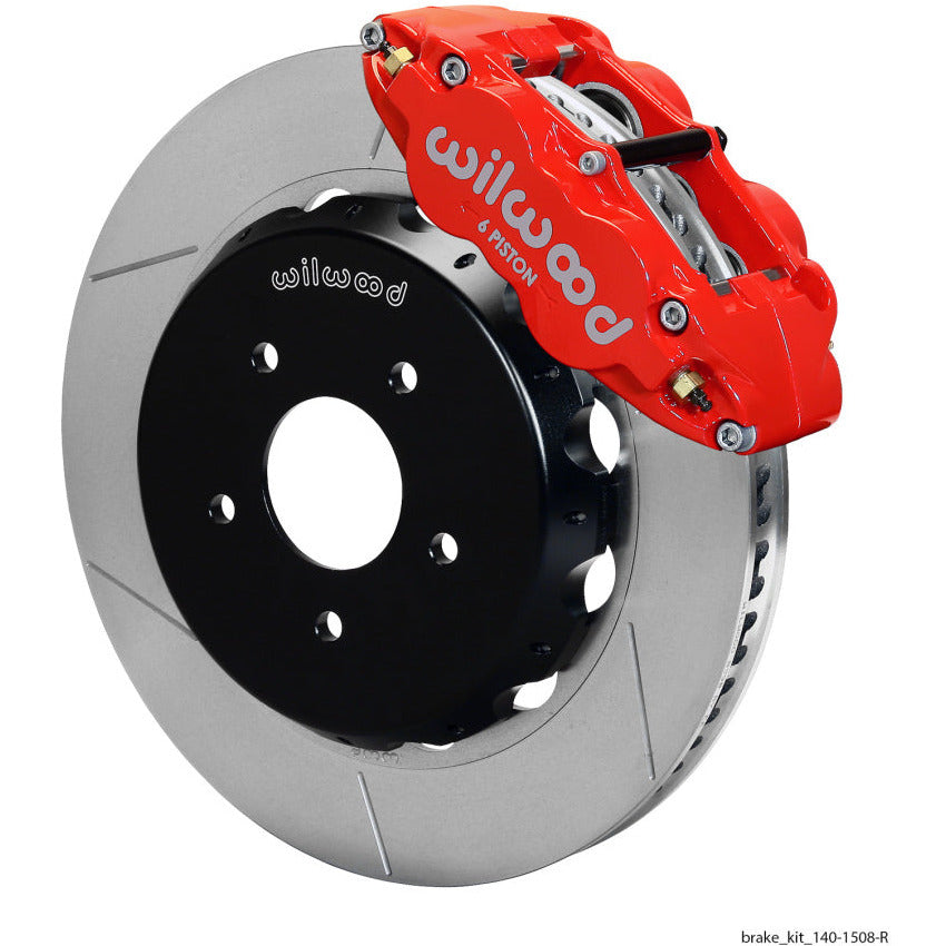 Wilwood Narrow Superlite 6R Dust Seal Front Hub Kit 14.00in Red w/ Lines 04-06 GTO Wilwood Big Brake Kits