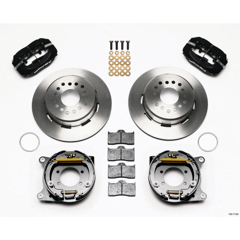 Wilwood Forged Dynalite P/S Park Brake Kit Ford 8.8 w/2.5in Offset-5 Lug Wilwood Big Brake Kits