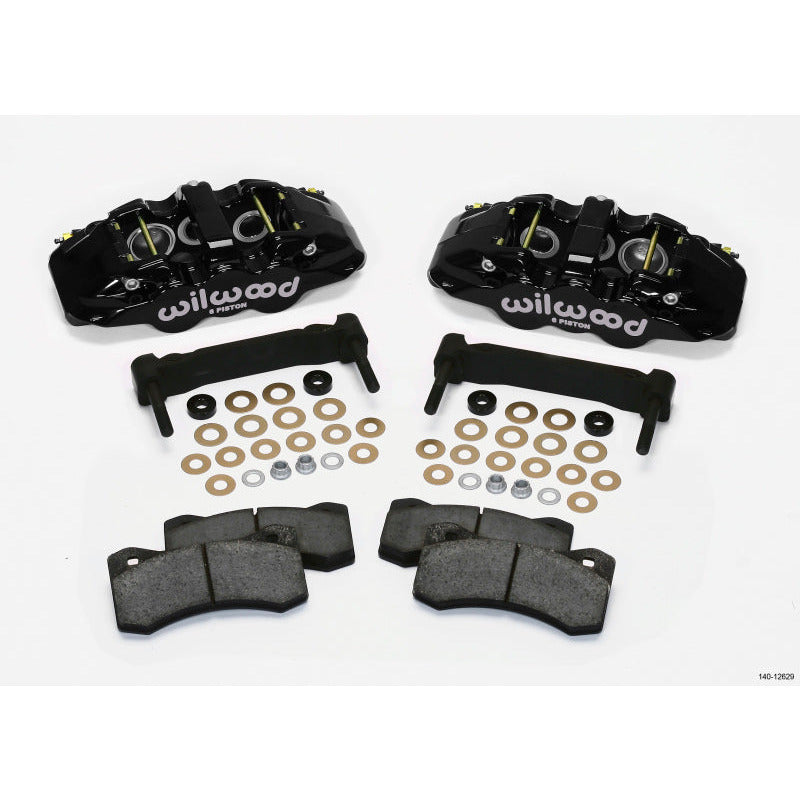 Wilwood AERO6 Front Caliper & Bracket Kit - BLACK 97-13 C5/C6 Corvette 