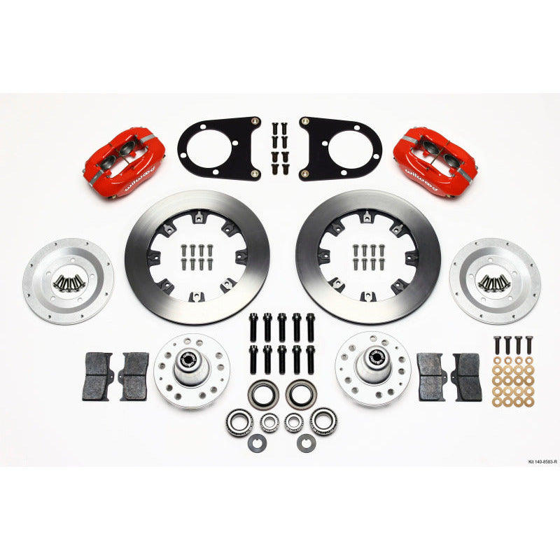 Wilwood Forged Dynalite Front Kit 12.19in Red 37-48 Ford Psgr. Car Spindle Wilwood Big Brake Kits