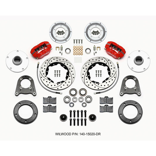 Wilwood Forged Dynalite-M Front Kit 10.75in Drilled Red 1950-1955 MG-TD/TF Wilwood Big Brake Kits