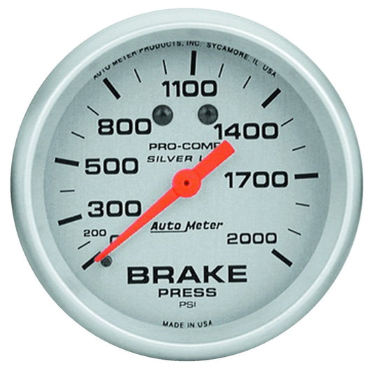 AutoMeter Gauge Brake Press 2-5/8in. 2000PSI Liquid Filled Mech Ultra-Lite AutoMeter Gauges