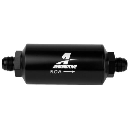 Aeromotive In-Line Filter - AN-08 size Male - 10 Micron Microglass Element - Bright-Dip Black Aeromotive Fuel Filters