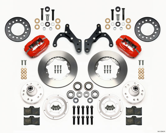 Wilwood Forged Dynalite Front Kit 11.00in Red 69-70 Impala Drum/Disc 69-82 Vette