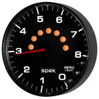 Autometer Spek-Pro Gauge Tachometer 5in 8K Rpm W/Shift Light & Peak Mem Black/Black AutoMeter Gauges