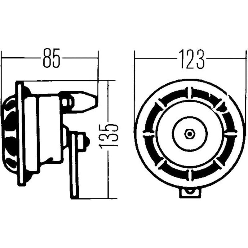 Hella Horn STone 24V 500Hz Htone Blk (B133) Hella Light Accessories and Wiring