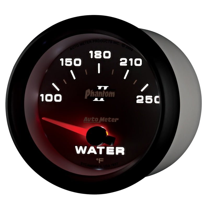 Autometer Phantom II 2-5/8in 100-250 Degrees F Electrical Water Temperature Gauge AutoMeter Gauges