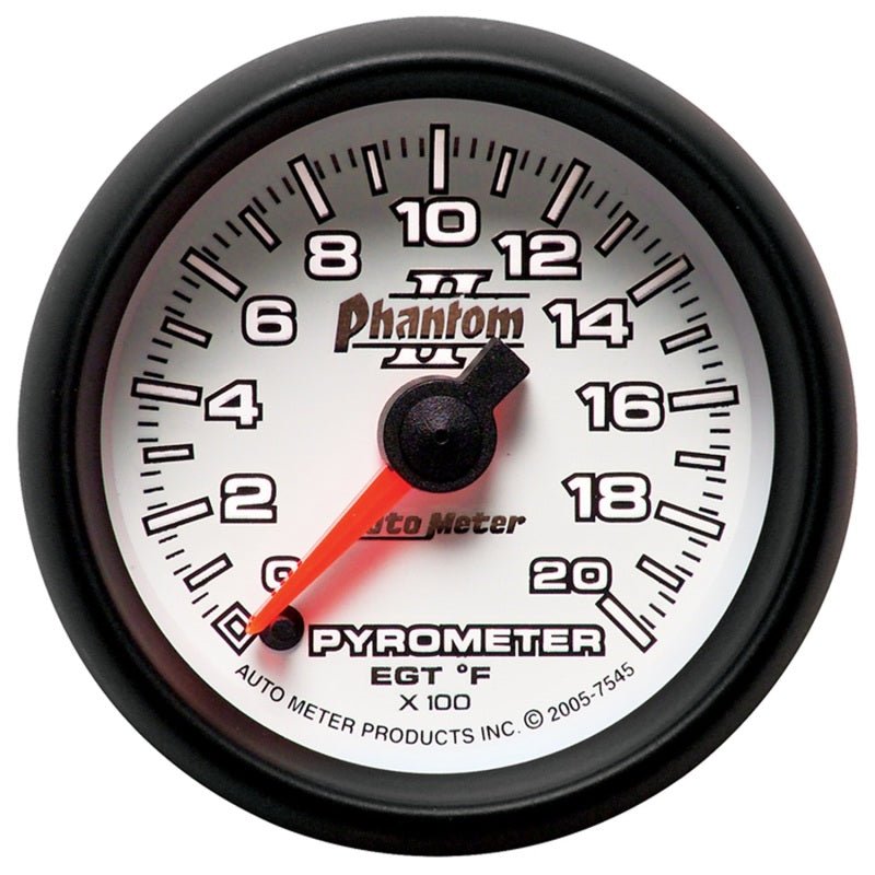 Autometer Phantom II 52.4mm Full Sweep Electronic 0-2000 Def F EGT/Pyrometer Gauge AutoMeter Gauges