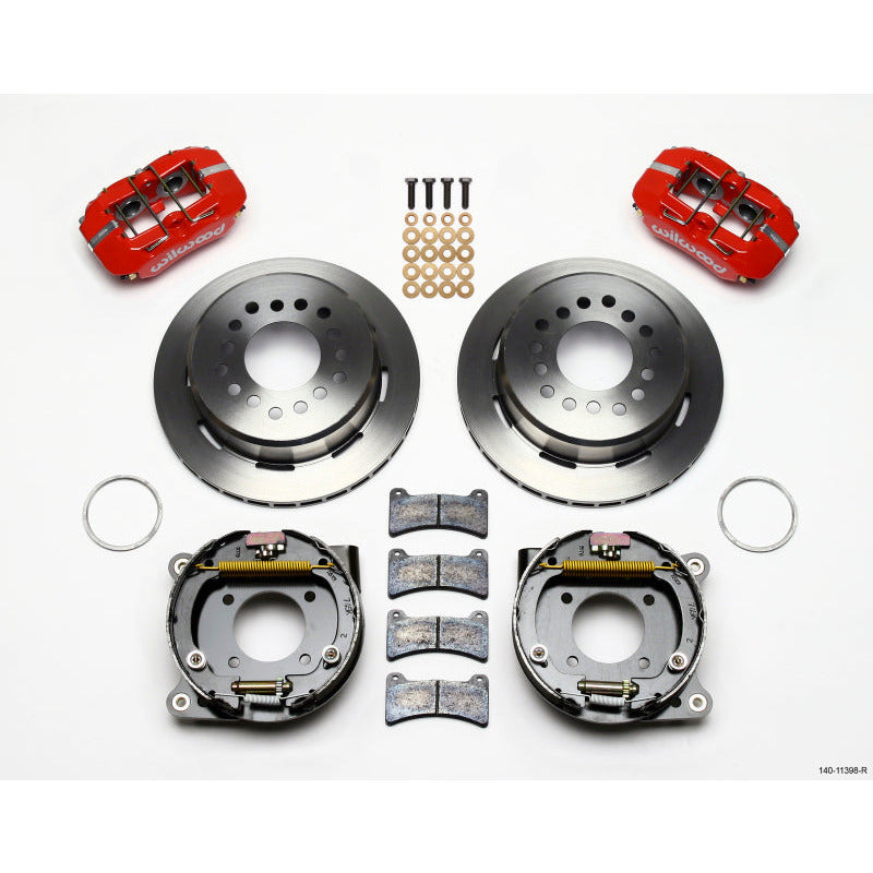 Wilwood Dynapro Low-Profile 11.00in P-Brake Kit - Red Chevy 12 Bolt 2.75in Off w/ C-Clips Wilwood Big Brake Kits