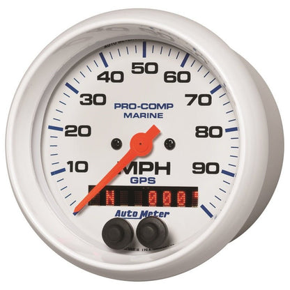 Autometer Gauge GPS Speedometer 3-3/8in 100 MPH Marine White Gauge AutoMeter Gauges