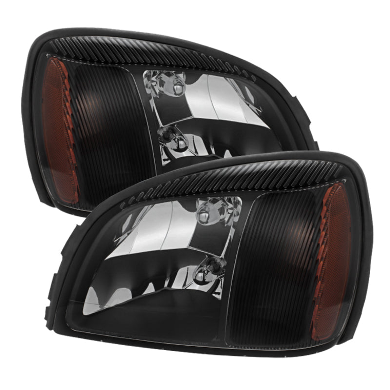 Xtune Cadillac Deville 2000-2005 Crystal Headlights Black HD-JH-CADDEV00-AM-BK SPYDER Headlights