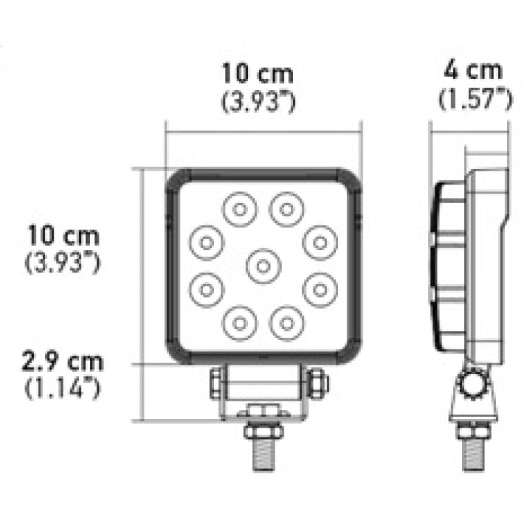 Hella ValueFit Work Light 4SQ 1.0 LED MV CR LT Hella Work Lights