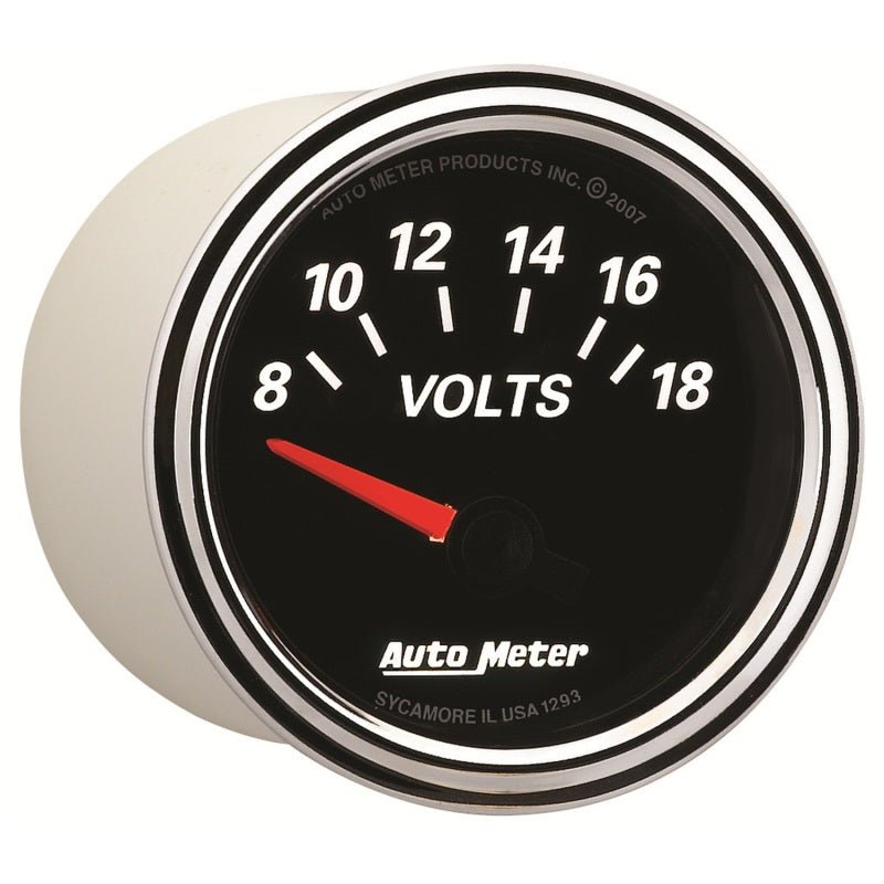 Autometer Designer Black II 52mm 18V Voltmeter Gauge AutoMeter Gauges