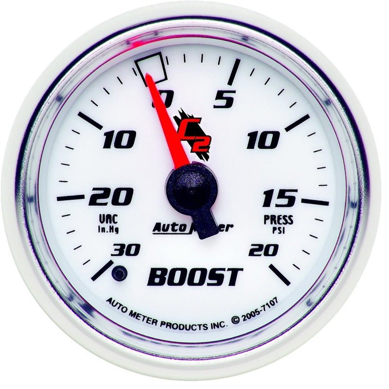 Autometer C2 52mm 30 in hg/20 PSI Mechanical Boost Vacuum Gauge AutoMeter Gauges