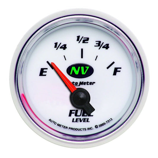 Autometer NV 2-1/16in 0 Ohms - Empty To 90 Ohms - Full Electric Fuel Level Gauge AutoMeter Gauges