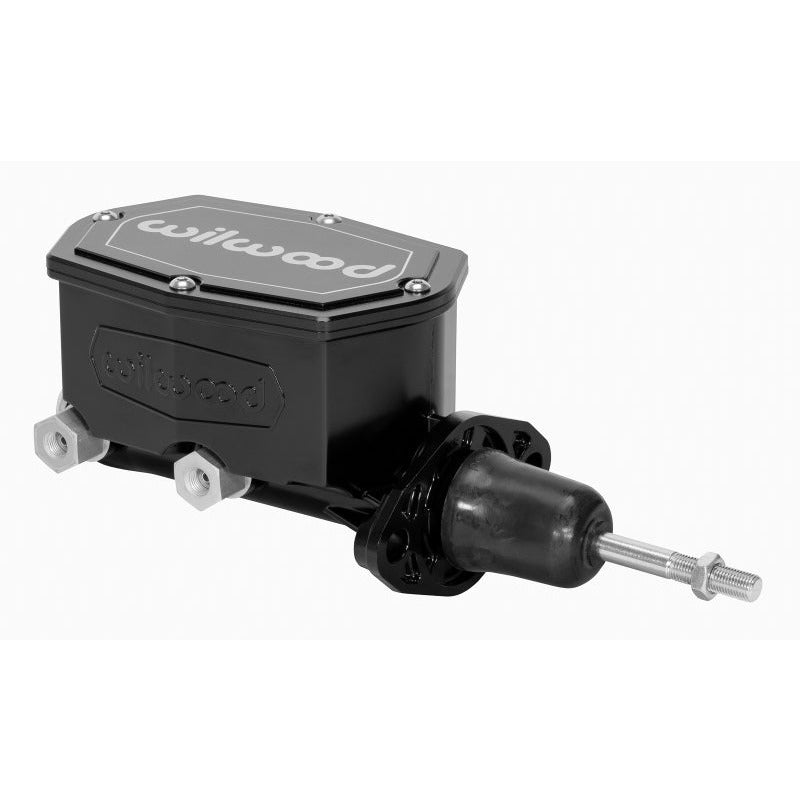 Wilwood Compact Tandem Master Cylinder - 1.12in Bore - w/Pushrod (Black) Wilwood Brake Master Cylinder