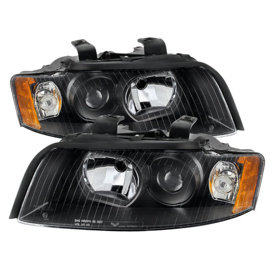 Xtune Audi A4 02-05 Halogen Only Crystal Headlights Black HD-JH-AA402-AM-BK SPYDER Headlights