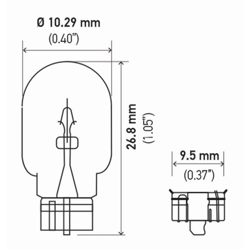 Hella Bulb 2825 12V 5W 4Cp W21X95D T325 Sb Hella Bulbs