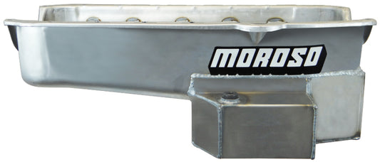 Moroso Pre-80 Chevrolet Small Block (w/2 Pc Seal) Road Race Wet Sump 7qt 7.5in Steel Oil Pan - Black