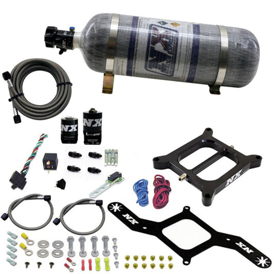 Nitrous Express 4150 RNC Conventional Nitrous Plate Kit w/.375in Solenoid w/12lb Bottle